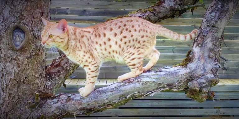 Ocicat pihalla puun oksalla